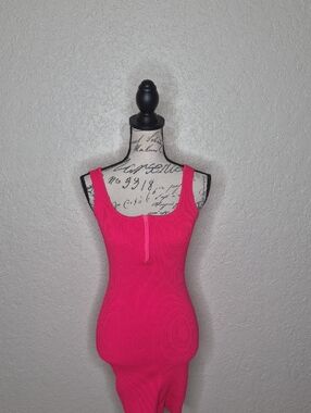 New Look Ribbed Tank Dress Pink Size L‎